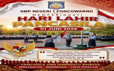 Khidmat dan Penuh Semangat, SMP Negeri 1 Poncowarno Peringati Hari Lahir Pancasila 1 Juni 2026